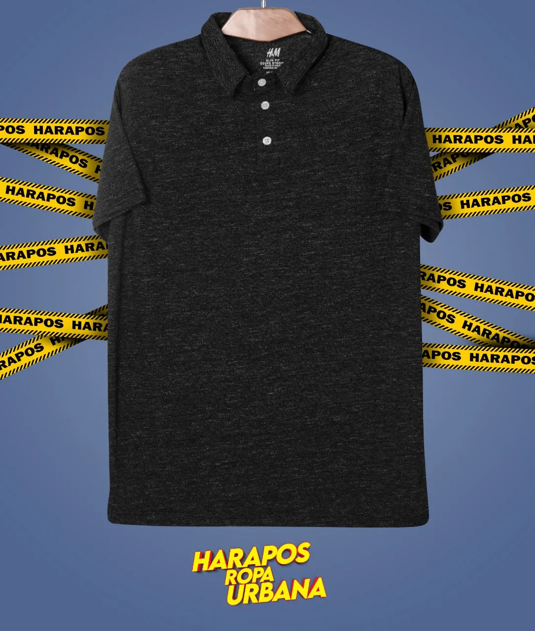 Polera H&M con cuello negro rayada