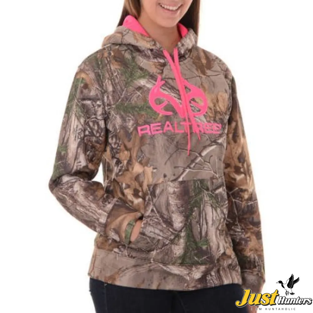 Realtree Women\'s Camo Performance Pullover Fleece Hoodie