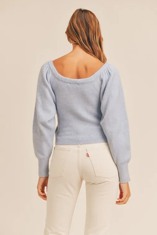 Ruched Shoulder Sweater