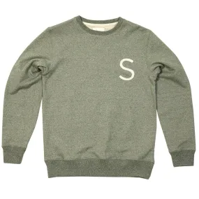 Saturdays Bowery Chest S Crew Neck SweatDark Green Heather