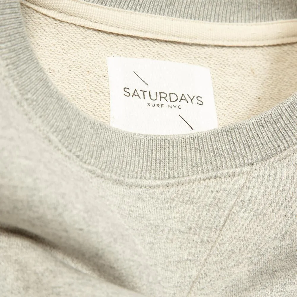 Saturdays Bowery Chest S Crew Neck SweatGrey Heather