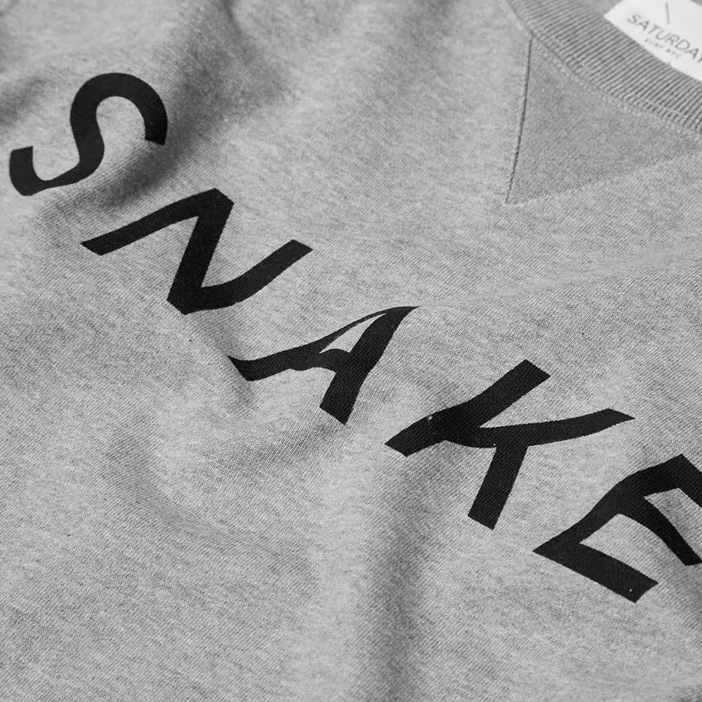 Saturdays Bowery Snake Crew Neck SweatGrey Heather