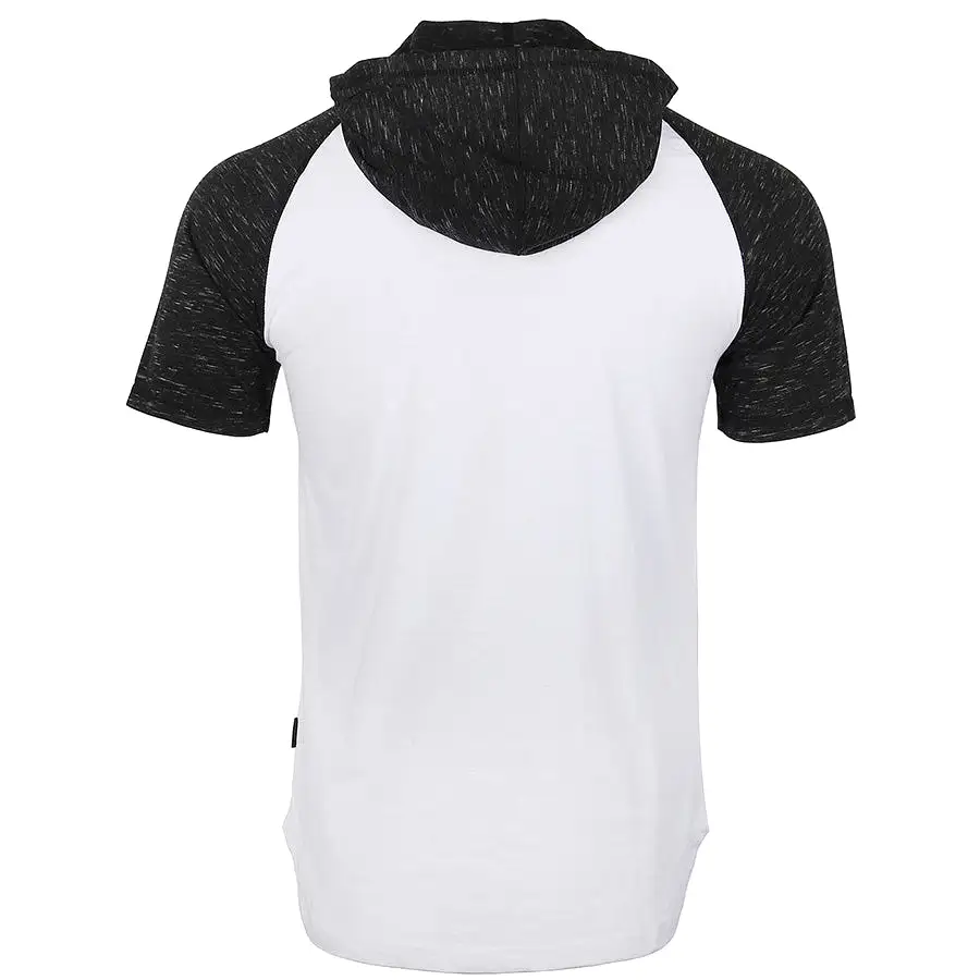 Short Sleeve Raglan Henley Hoodie