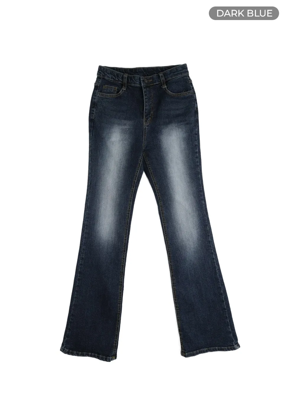 Slim Washed Denim Bootcut Jeans IM405