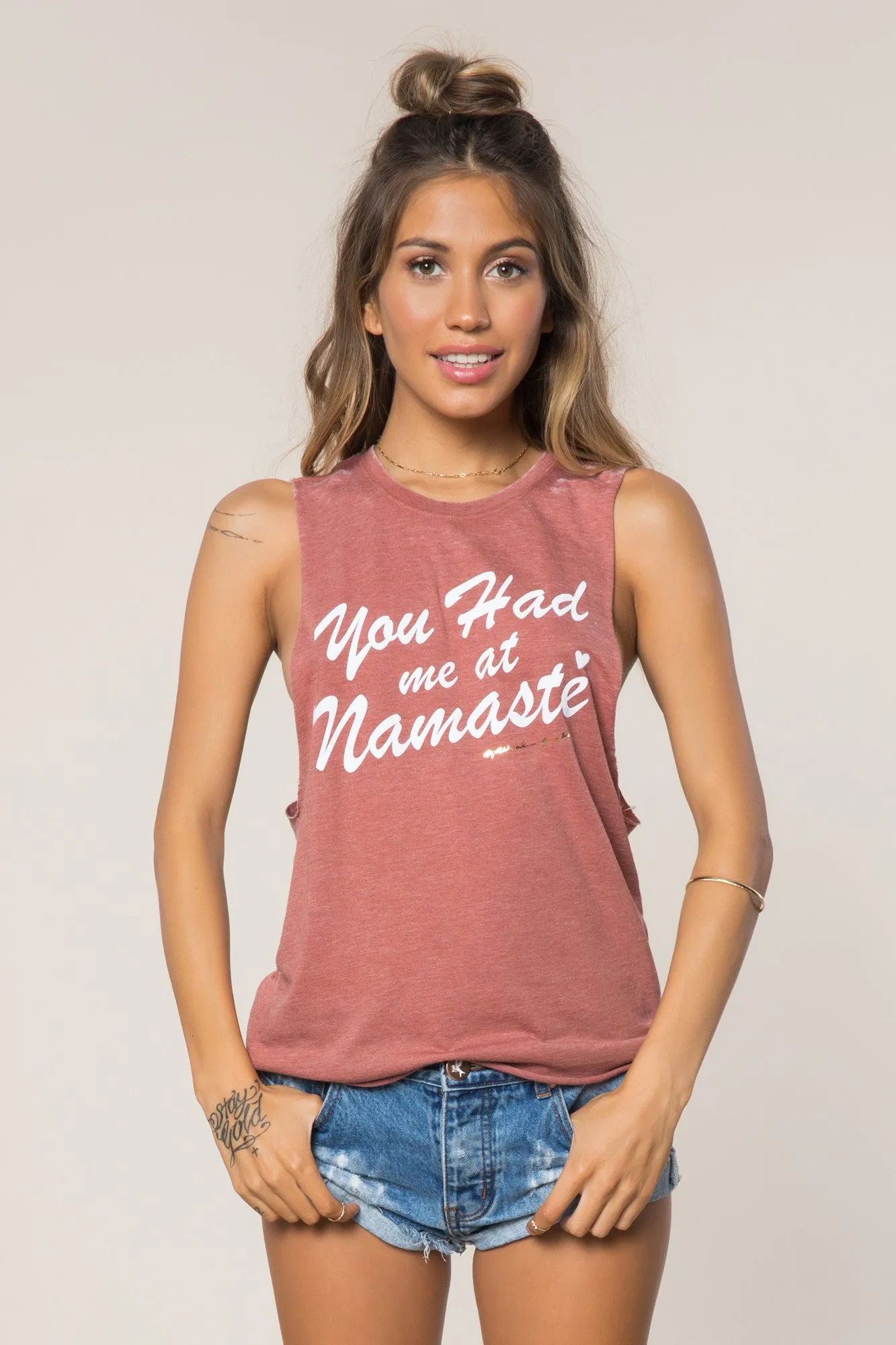 Spiritual Gangster You Had Me At Namaste Festival Tank Clay