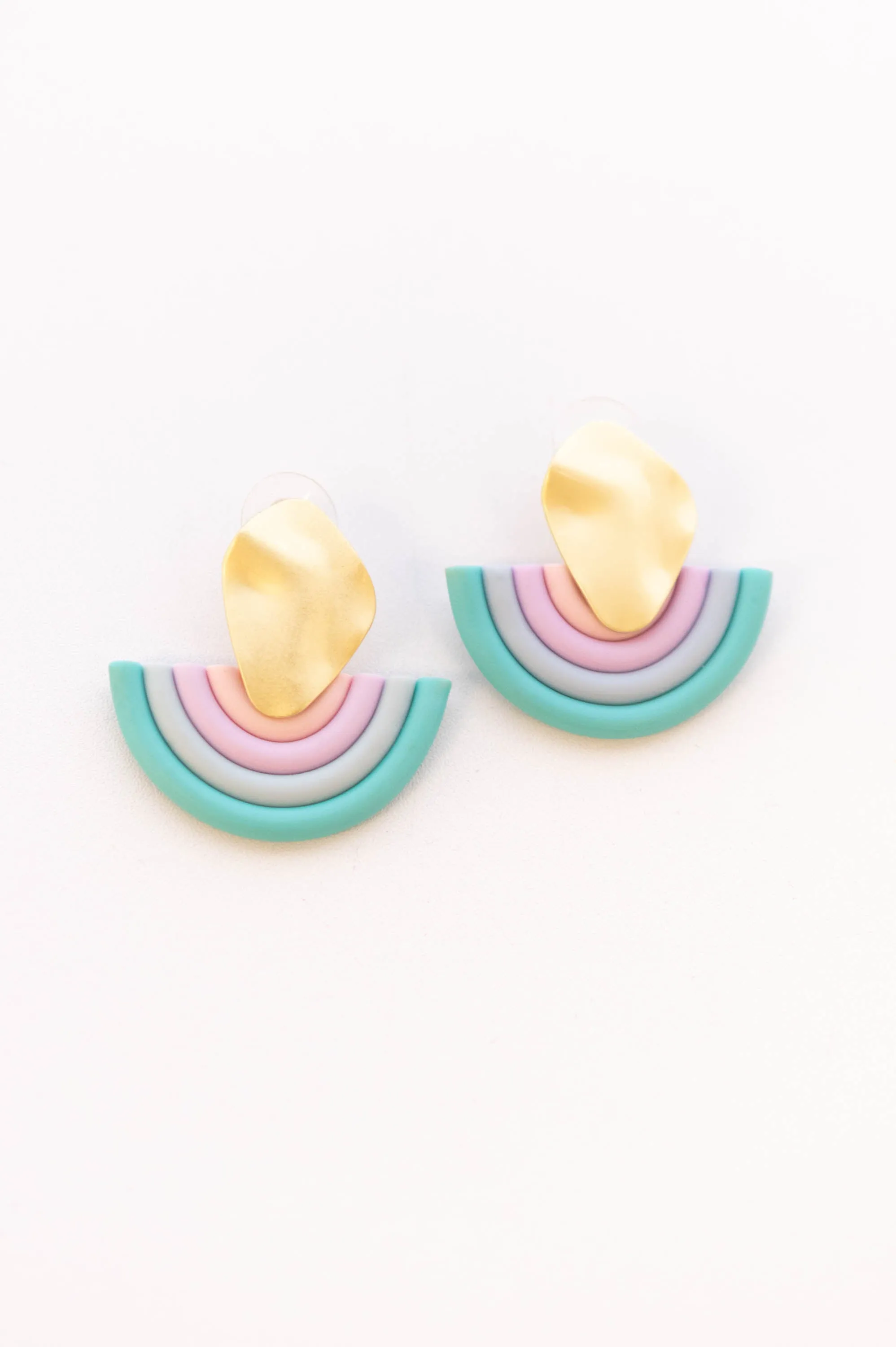 Spotting Rainbows Earrings, Mint