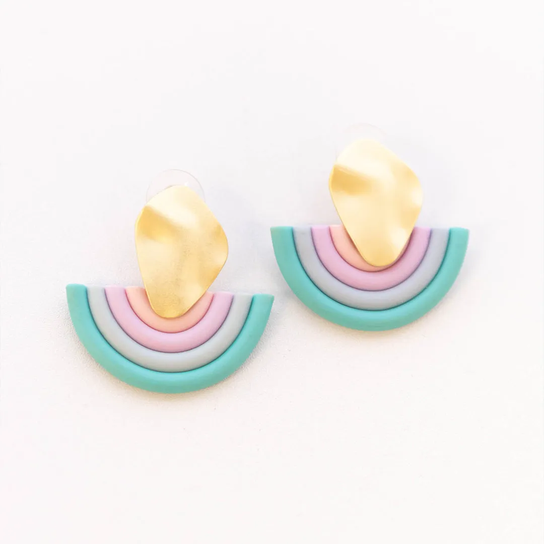 Spotting Rainbows Earrings, Mint