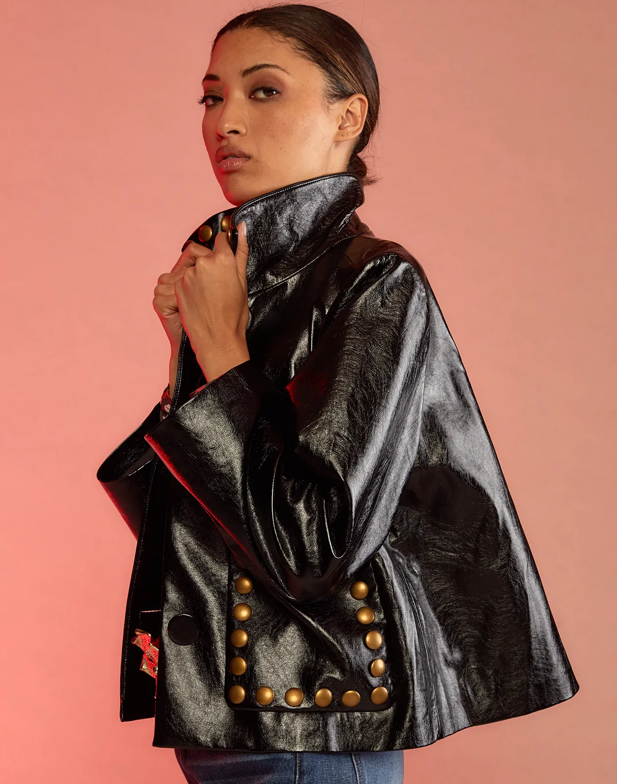 Studded Vegan Leather Jacket