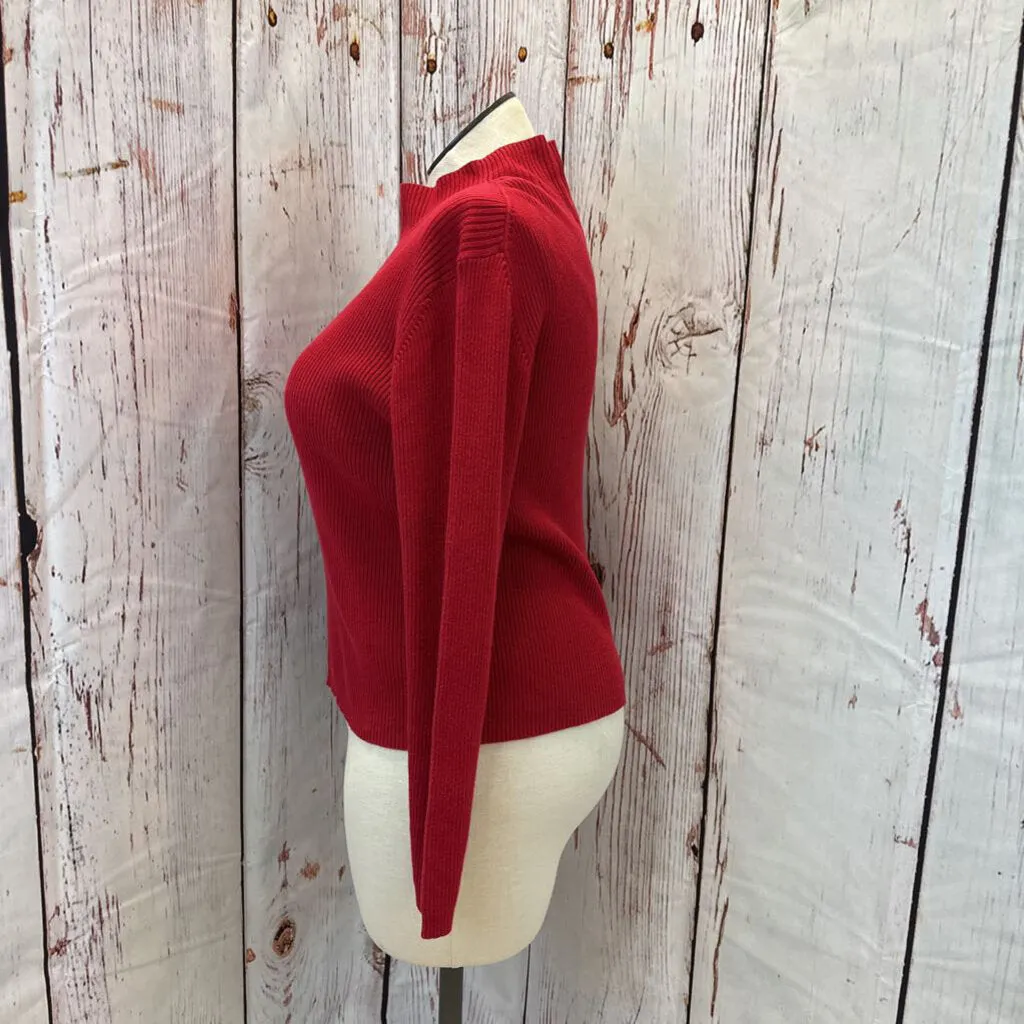 TALBOTS RED MOCK NECK SWEATER SZ L TCC