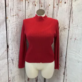 TALBOTS RED MOCK NECK SWEATER SZ L TCC