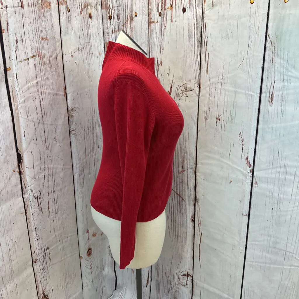 TALBOTS RED MOCK NECK SWEATER SZ L TCC