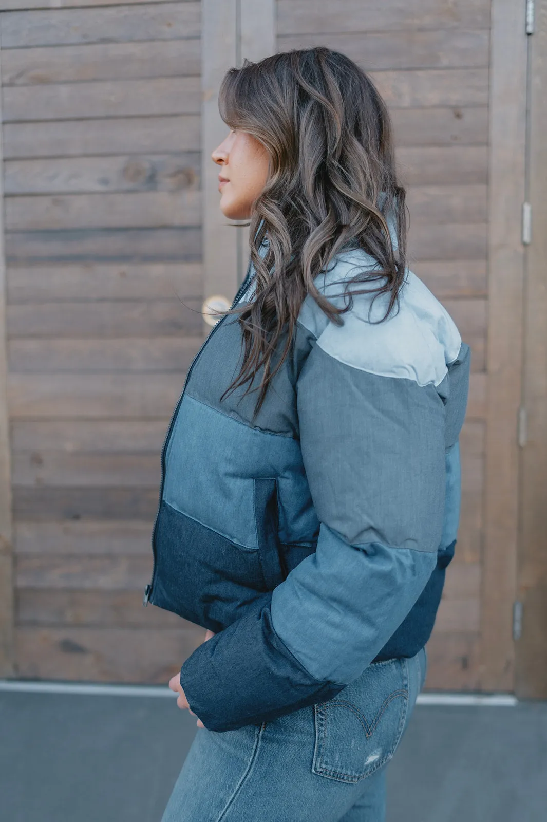 The Daisy Denim Puffer Jacket