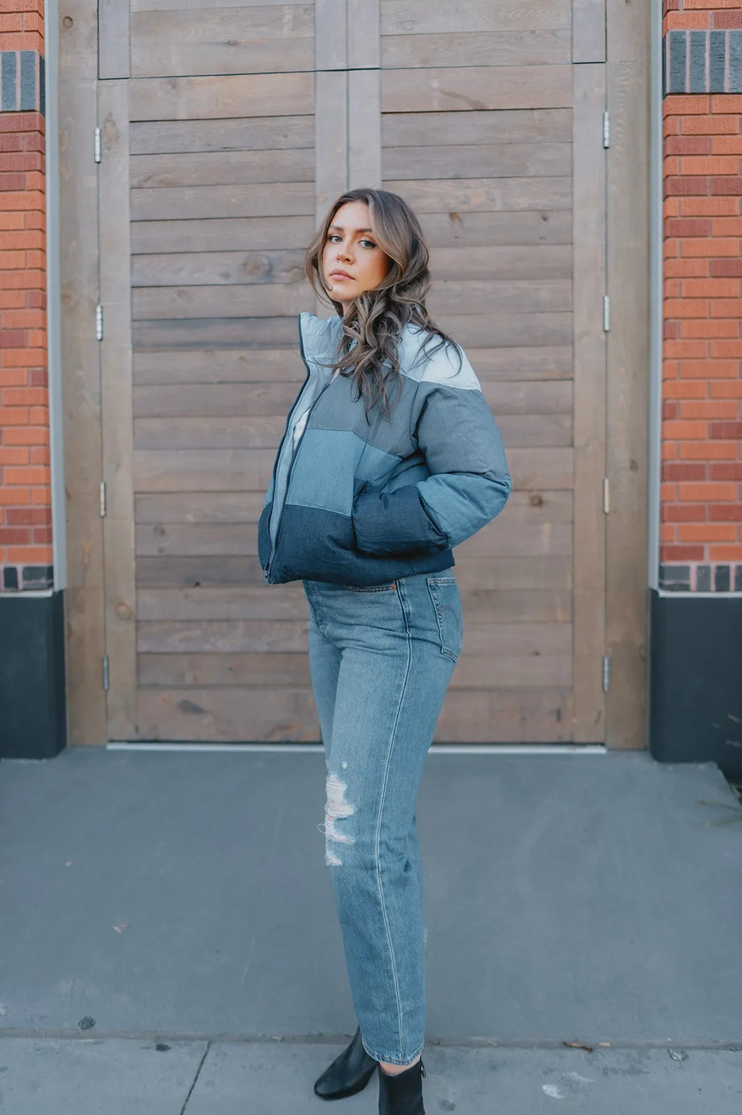 The Daisy Denim Puffer Jacket