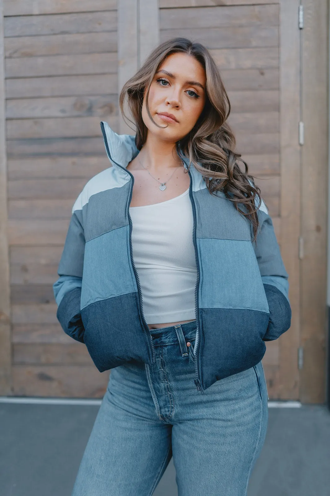 The Daisy Denim Puffer Jacket