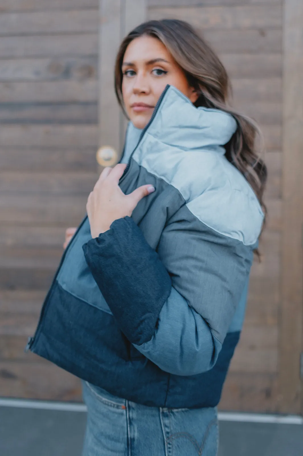 The Daisy Denim Puffer Jacket