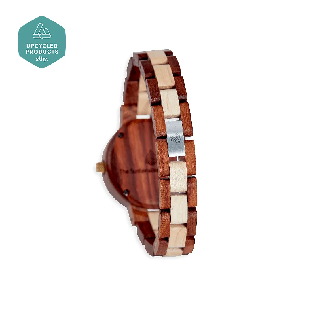 The Hazel Women's Vegan Wooden Watch | Beige & Brown