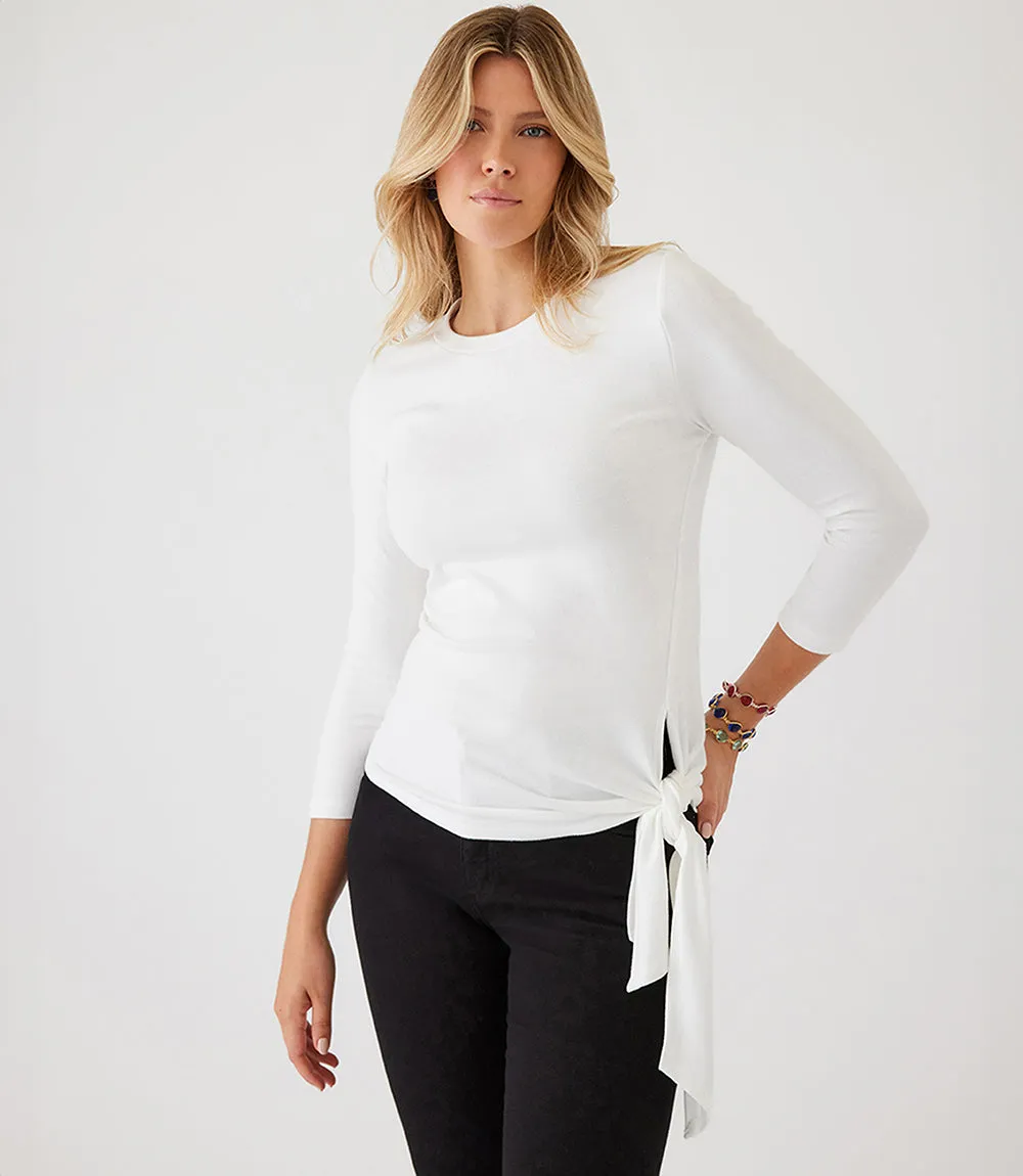 Three Quarter Sleeve Side Tie Top