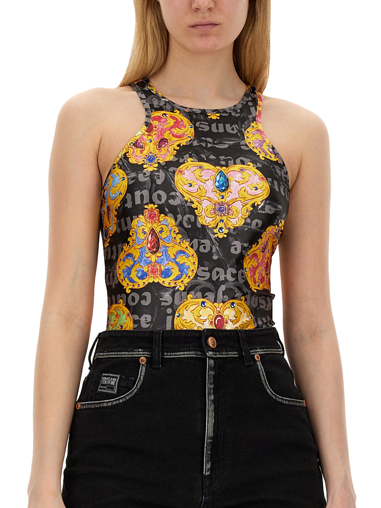 VERSACE JEANS COUTURE    NYLON PRINT TOP