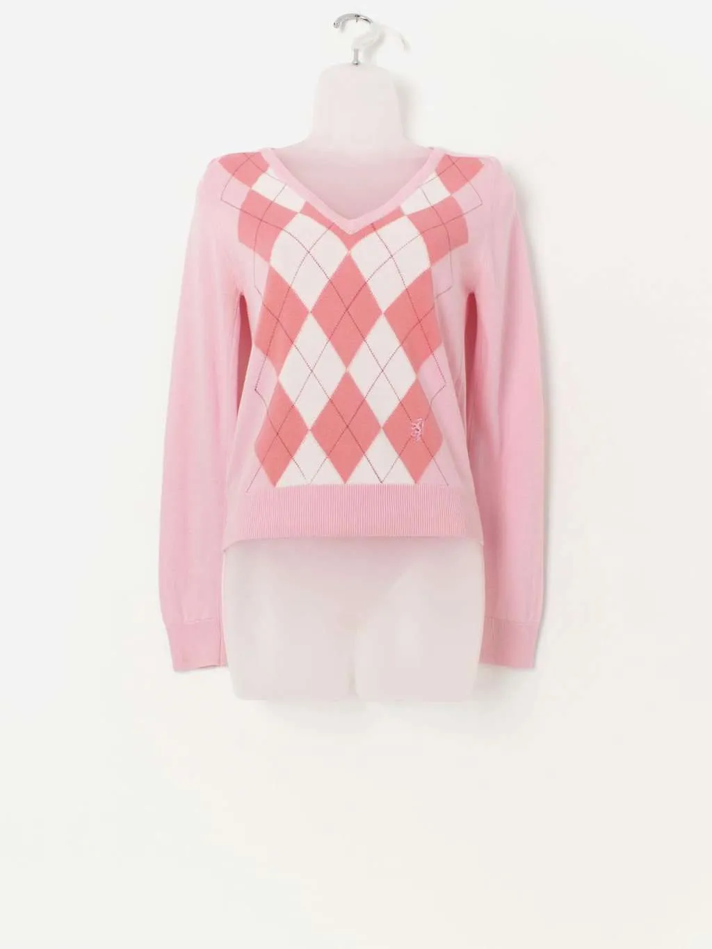 Vintage Pringle knitted sweater in pink, made in Scotland – XS