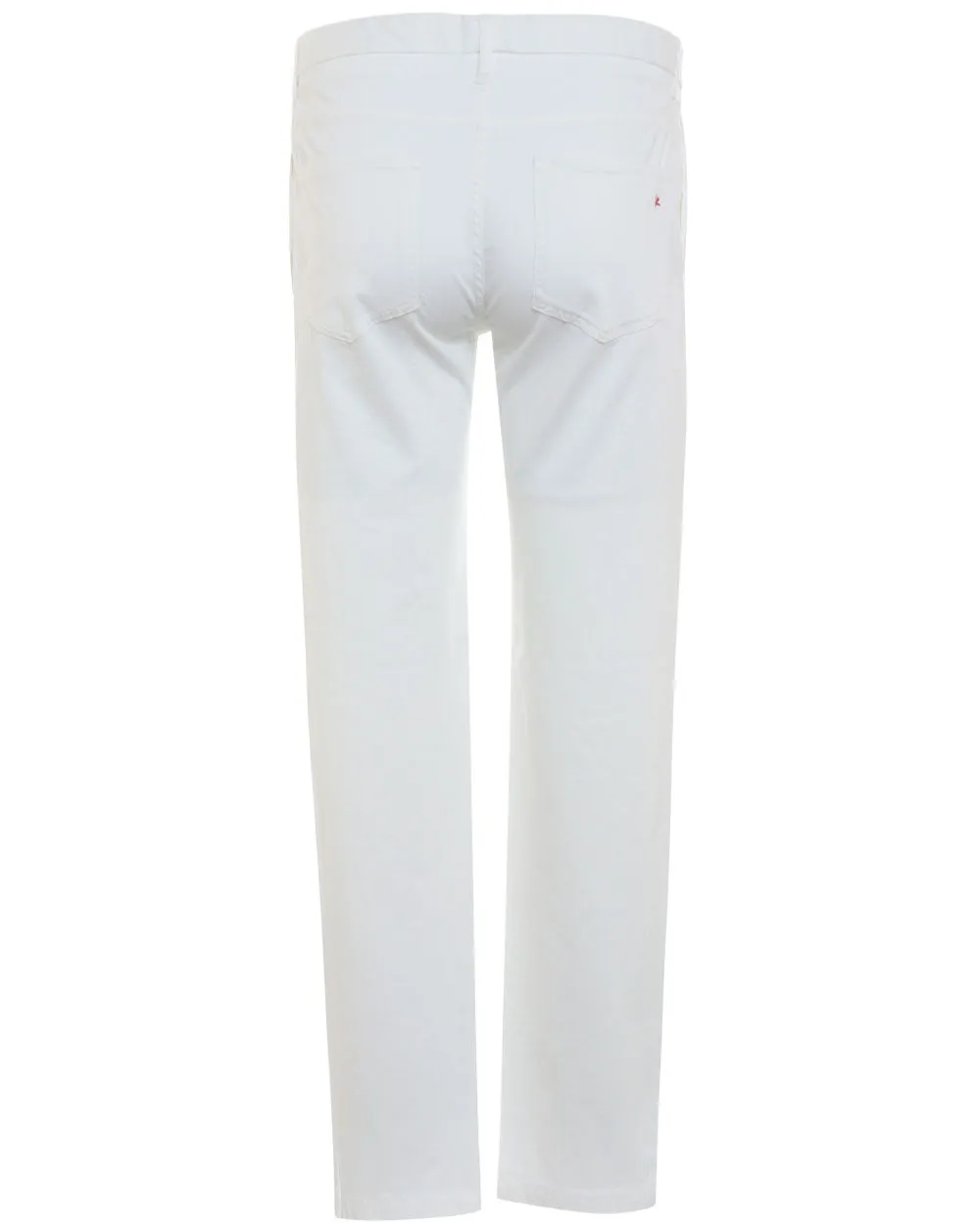 White Cotton Blend Chino Pant