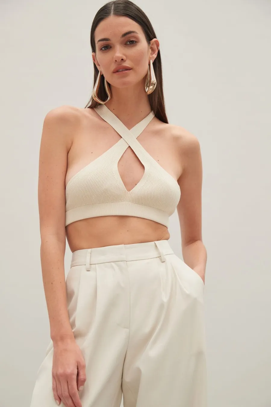 Women Atoir  | Cross Bralette Ecru