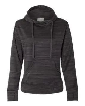 WOMEN'S ODYSSEY STRIPED PERFORMANCE FLEECE LAPOVER HOODED SWEATSHIRT