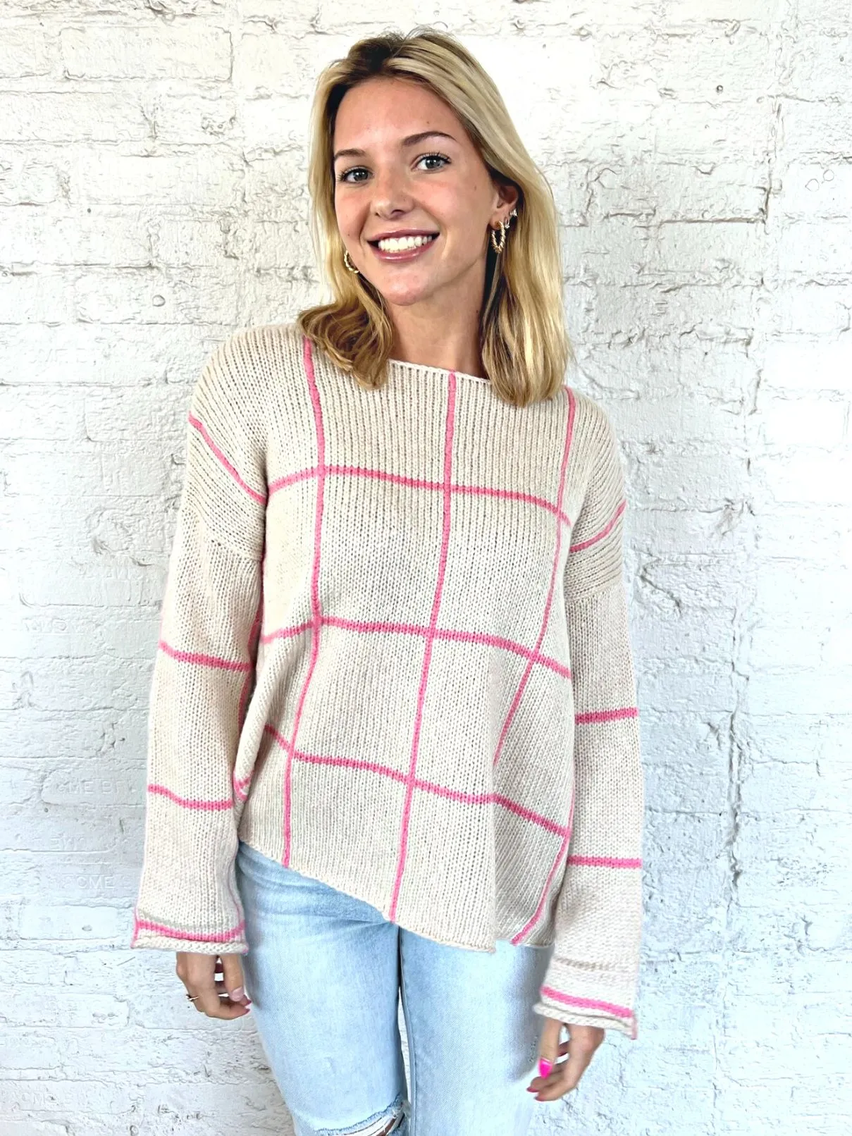 Wooden Ships Window Pane Crew in Half Moon/Pretty Pink