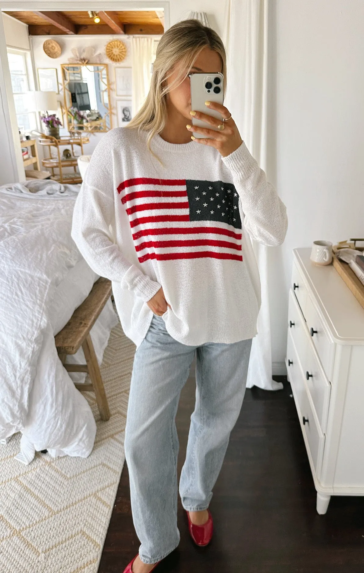 Woodsy Sweater ~ American Flag Knit