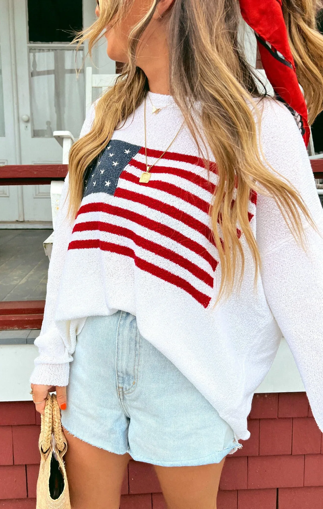 Woodsy Sweater ~ American Flag Knit