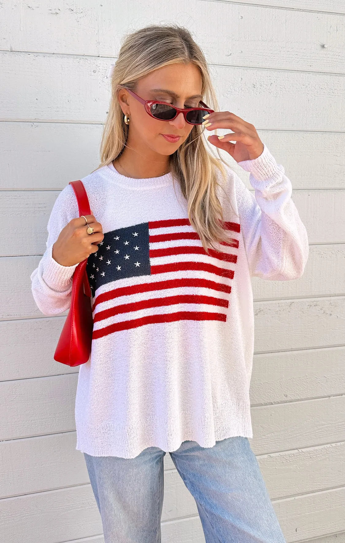 Woodsy Sweater ~ American Flag Knit