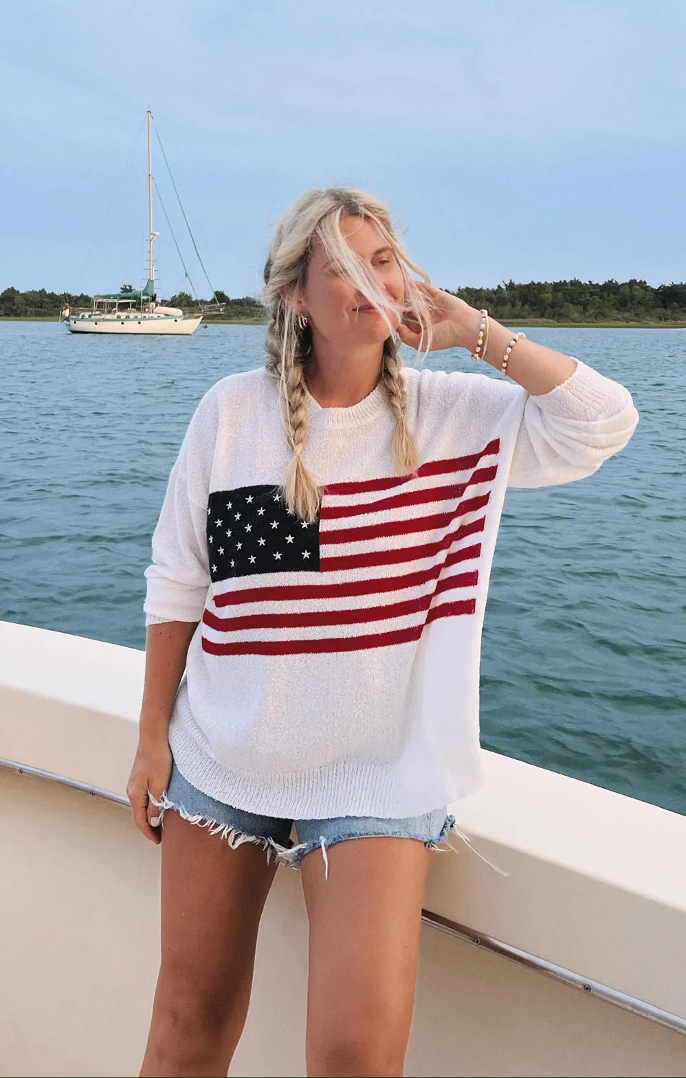 Woodsy Sweater ~ American Flag Knit