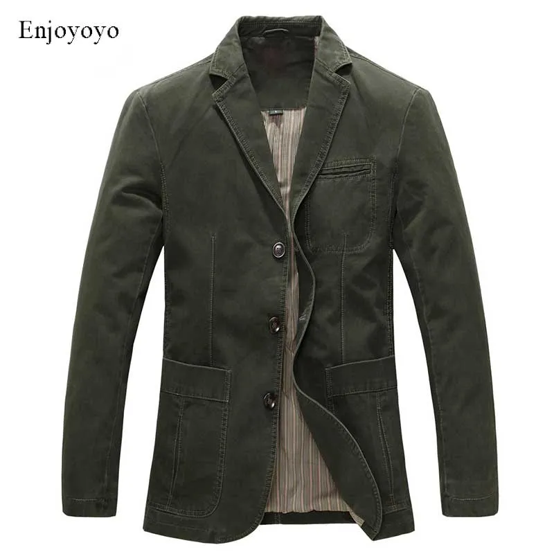 Xituodai Spring Military Jacket Blazers Men 100% Cotton Casual Blazer Men's Suit Coat Male Blazer Masculino Jackets M-5XL