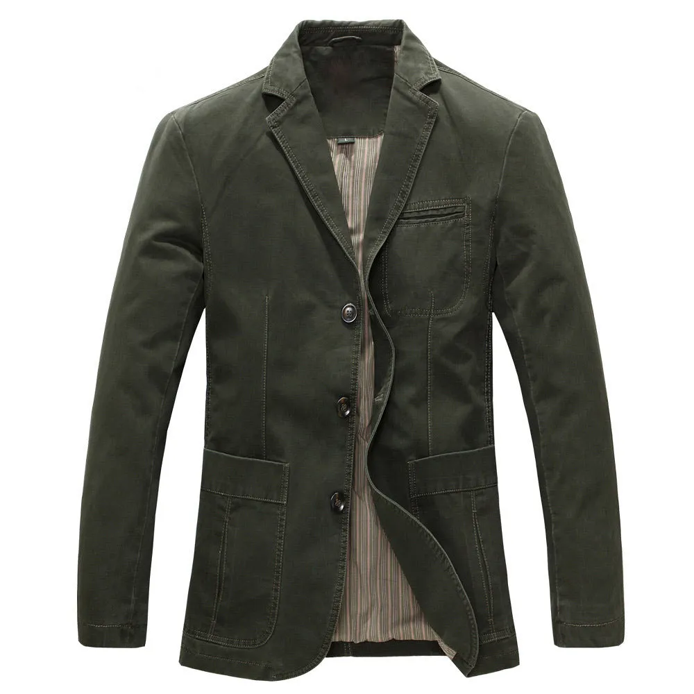 Xituodai Spring Military Jacket Blazers Men 100% Cotton Casual Blazer Men's Suit Coat Male Blazer Masculino Jackets M-5XL